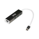 LINK HUB USB-C 3 PORTE USB 3.0 + GIGABIT GREY