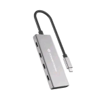 CONCEPTRONIC HUBBIES16G HUB 4 PORTE USB-C 3.2 GEN 2 10Gbps PD 100 W IN ALLUMINIO ARGENTO