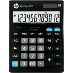 HP OFFICE CALCULATOR 200 II CALCOLATRICE DA TAVOLO 12 CIFRE CON DISPLAY INCLINATO ALIMENTAZIONE SOLARE + BATTERIA SPEGNIMENTO AUTOMATICO NERO