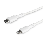 StarTech.com Cavo da USB-C a Lightning da 2 m bianco Cavo in fibra aramidica da USB tipo C - Certificato Apple MFi (RUSBCLTMM2MW) - Cavo Lightning - Lightning maschio a 24 pin USB-C maschio - 2 m - bianco