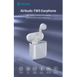 Devia Auricolari Airbuds TWS EM053 Carica Wireless BT 5.3 Bianchi