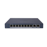 HIKVISION SWITCH L2, SMART MANAGED, 8 GIGABIT RJ45 POE PORTS, 2 GIGABIT RJ45 PORT, 802.3AF/AT, POE P