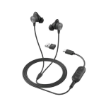 Logitech Zone Wired Earbuds - Cuffie con microfono - in-ear - cablato - jack 3,5 mm - isolamento dal rumore - grafite - Ottimizzato per UC