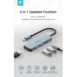 Devia Adattatore HUB da Type-C ad HDMI USB 3.0*2 + PD 4 in 1