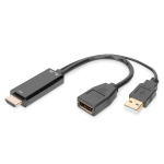 CAVO ADATTATORE DIGITUS DISPLAYPORT da 4K- HDMI a DisplayPort con alimentazione esterna 4K@30Hz - AK330101002S