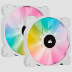 Corsair SP140 RGB Elite PWM 140mm White Dual Pack + Lighting Node CORE