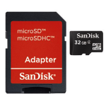 SanDisk - Scheda di memoria flash (adattatore microSDHC per SD in dotazione) - 32 GB - Class 4 - microSDHC - nero