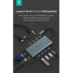 Devia Leopard 11 In 1 HUB USB-C 3.1 to PD+USB-C+USB3.0*3+HDMI+VGA+RJ45+SD/TF+Audio3.5