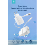 Devia Suit Carica Batteria 2,4A e Cavo M-usb Android 1 Mt Bianco