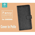 Devia Cover a Libro in Vera Pelle Nera Fancy per Samsung Galaxy S7