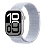 Apple Watch Series 10 GPS 46mm Argento Cassa Alluminio con Cinturino Sport Loop Nuvola Blu