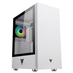 CASE ITEK M.TOWER "VERTIBRA S210W" GAMING 2*USB3, 12cm fan ARGB, Trasp Wind, WHITE EDITION - ITGCAVS210W