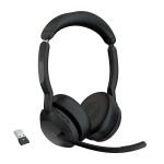 Cuffia professionale Jabra Evolve2 55 Stereo MS Bluetooth, Canc. rumore, Cert. Microsoft - con Link 380a