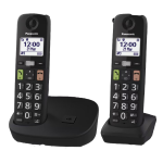 PANASONIC KX-TGU112EXB DUO BLACK DECT CON PULSANTI GRANDI ED AUDIO POTENZIATO CON AGGIUNTIVO