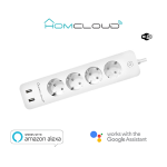 Homcloud Multipresa Wi-Fi 16A 4 Schuko+2USB control energia sp. schuk