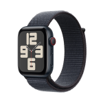 Apple Watch SE (GPS + Cellular) - 2ª generazione - 44 mm - midnight aluminum - smartwatch con sport loop - nylon morbido a doppio strato - inchiostro - dimensione del polso: 130-200 mm - 32 GB - LTE, Wi-Fi 4, Bluetooth - 4G - 33 g