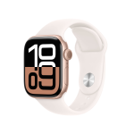 Apple Watch Series 10 (GPS + Cellular) - 42 mm - alluminio oro rosa - smartwatch con fascia sportiva - fluoroelastomero - blush chiaro - dimensione della fascia: S/M - 64 GB - LTE, Wi-Fi 4, UWB, Bluetooth - 4G - 29.3 g