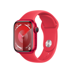 Apple Watch Series 9 (GPS) - (PRODUCT) RED - 41 mm - alluminio rosso - smartwatch con fascia sportiva - fluoroelastomero - rosso - dimensione della fascia: M/L - 64 GB - Wi-Fi, Bluetooth, UWB - 31.9 g