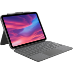 Logitech Combo Touch - Custodia tastiera e carta - con trackpad - retroilluminato - Apple Smart connector - QWERTZ - Tedesca - grigio oxford - per Apple 10.9-inch iPad (10^ generazione)