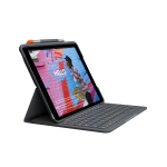 Logitech Slim Folio - Custodia tastiera e carta - senza fili - Bluetooth - Francese - grafite - per Apple 10.2-inch iPad (7^ generazione, 8^ generazione, 9^ generazione)