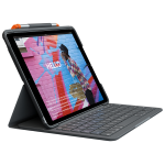 Logitech Slim Folio - Custodia tastiera e carta - senza fili - Bluetooth - QWERTY - italiana - grafite - per Apple 10.2-inch iPad (7^ generazione, 8^ generazione, 9^ generazione)