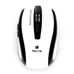 NGS Flea Advanced RF Mouse Wireless Ottico 1600DPI 6 Tasti Nero/Bianco