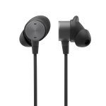 Logitech Zone Wired Earbuds - Cuffie con microfono - in-ear - cablato - jack 3,5 mm - isolamento dal rumore - grafite - Certificato per i team Microsoft