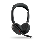 Jabra Evolve2 65 Flex MS Stereo - Cuffie con microfono - over ear - Bluetooth - senza fili - eliminazione rumore attivata - USB-C - nero - Certificato per i team Microsoft