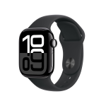 APPLE WATCH SERIES 10 GPS 42MM JET BLACK ALUMINIUM CASE WITH BLACK SPORT BAND - S/M