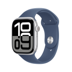 Apple Watch Series 10 GPS 46mm Argento Cassa Alluminio con Denim Sport Band - M/L