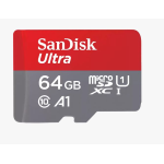 SanDisk Ultra - Scheda di memoria flash (adattatore da microSDXC a SD in dotazione) - 64 GB - A1 / UHS Class 1 / Class10 - UHS-I microSDXC