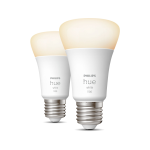 Philips Hue White - Lampadina LED - forma: A60 - E27 - 9.5 W (equivalente 75 W) - classe F - luce bianca calda - 2700 K (pacchetto di 2)