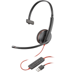 Poly Blackwire 3210 Monaural USB-A Headset (Bulk) - Replaces Poly SKU 209744-101