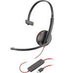 Poly Blackwire 3210 Monaural USB-C Headset (Bulk) - Replaces Poly SKU 209748-101