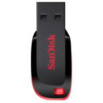 SanDisk Cruzer Blade - Chiavetta USB - 64 GB - USB 2.0 - nero, rosso