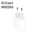 KIT 50 PZ DI MUVV3ZM/A - APPLE ALIMENTATORE TYPE-C 20W IPH/IPAD WHITE^^