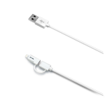 Celly Cavo dati USB MicroUSB con Adattatore Lightning Bianco 1M