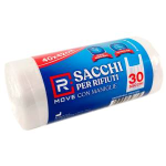 RMove 1Rotolo da 30 Sacchi Rifiuti 40x42cm con Maniglie Trasparenti