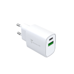 TECHMADE ALIMENTATORE UNIVERSALE USB E TYPE C 20W FAST CHARGE BIANCO