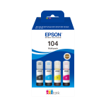 EPSON 104 ECOTANK 4-COLOUR MULTIPACK CONFEZIONE DA 4 NERO GIALLO CIANO MAGENTA