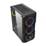 CASE NOUA SMASH S1 BLACK CASE ATX PC GAMING 0.45MM SPCC 3*USB3.0/2.0 FRONT METAL MESH 4 VENTOLE DUAL HALO RGB RAINBOW ADDRESSABLE 5V ADD PANNELLO LATERALE IN VETRO TEMPERATO