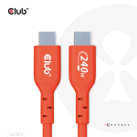 CLUB3D CAVO USB TYPE-C A USB TYPE-C BIDIREZIONALE DATI 480MB PD 240W 48V/5A EPR M/M 2MT RED