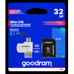 GOODRAM MICROSD 32GB CARD CLASS 10 + ADPTER + CARD READER - BLISTER