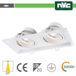 BIANCO INCASSO MULTI LAMPADA - 18W (2X9W) 3000K 1440LM >24Â°