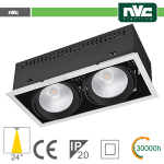 NERO INCASSO MULTI LAMPADA - 48W(2X24W) 3000K 3500LM>24Â° CRI90