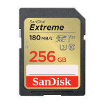 SANDISK EXTREME MEMORY CARD SDXC 256GB UHS-I CLASS 10 U3 V30 FINO A 180MB/S NERO ORO