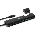 CLUB3D HUB USB TYPE-C 7 IN 1 HUB TO HDMI 4K 60Hz 1xSDTF 1xMICROSD 2XUSBA 1xUSB-C PD +RJ45 LAN BLACK