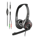 NGS MSX10 PRO CUFFIE ON-EAR CON MICROFONO FLESSIBILE CONESSIONE JACK DA 3.5MM E DOPPIO ADATTATORE JACK PER PC 20 HZ LARGE NERO